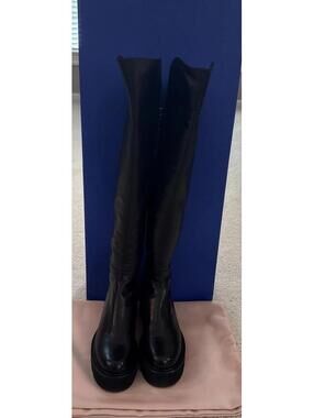 Stuart Weitzman Women's 5050 Ultralift Over The Knee Boots, Black, 7.5 B (38)